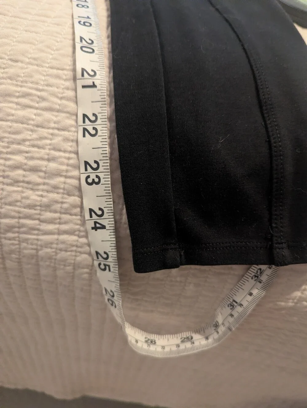 BEBE Black Ponte Leggings with Faux-Leather High Waist & Gold Hardware Small